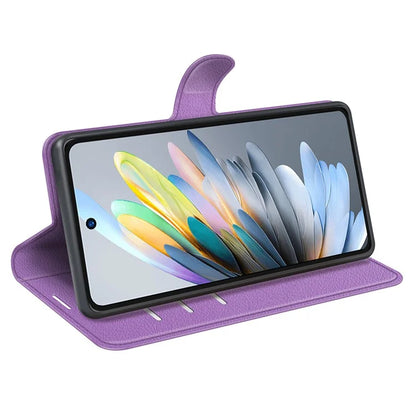 For ZTE Blade A75 4G Case Litchi Texture Shockproof Leather Wallet Phone Cover