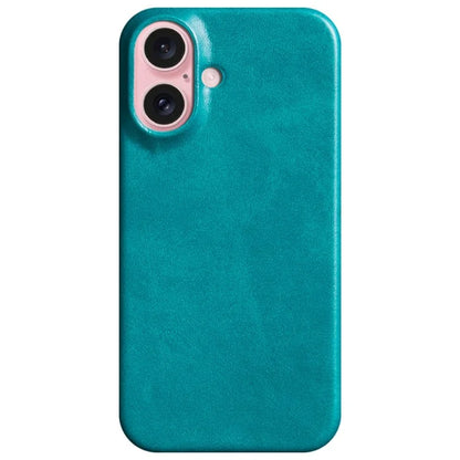 For iPhone 16 Case Calf Texture PU Leather Hard PC Protective Phone Cover