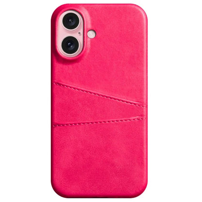 For iPhone 16 Plus Case Dual Card Slots PU Leather + Hard PC Phone Cover