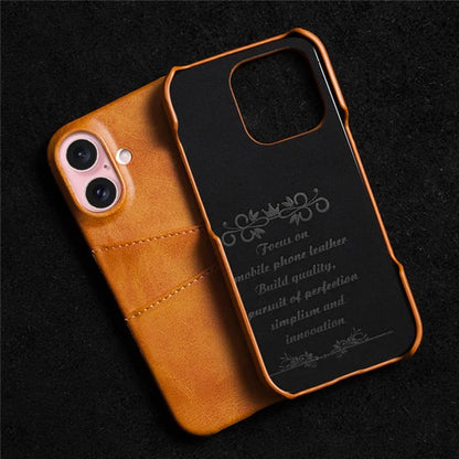 For iPhone 16 Plus Case Dual Card Slots PU Leather + Hard PC Phone Cover