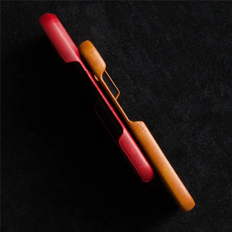 For iPhone 16 Plus Case Dual Card Slots PU Leather + Hard PC Phone Cover