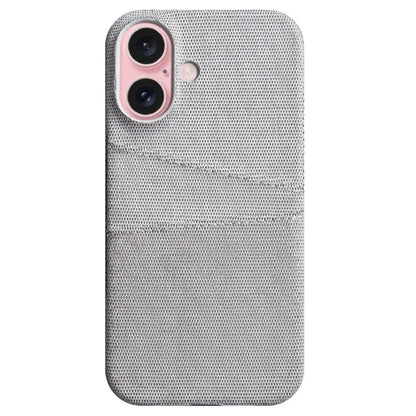 For iPhone 16 Plus Case Cloth + PC Hard Phone Cover with Dual Card Slots