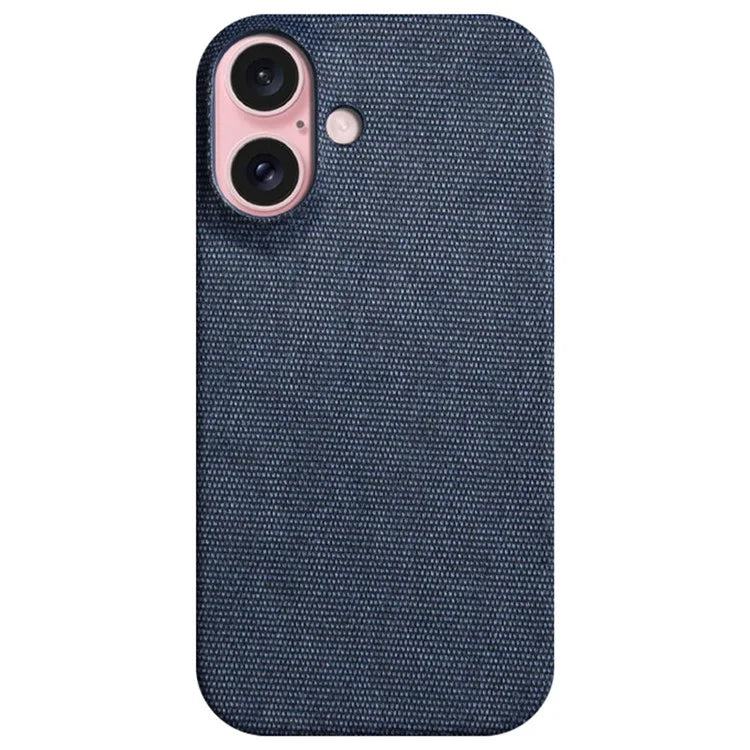 For iPhone 16 Plus Case Cloth Texture Anti-Scratch Protective PC Phone Cover