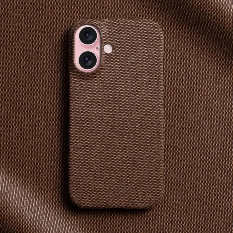For iPhone 16 Plus Case Cloth Texture Anti-Scratch Protective PC Phone Cover