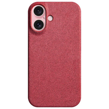 For iPhone 16 Plus Case Cloth Texture Anti-Scratch Protective PC Phone Cover