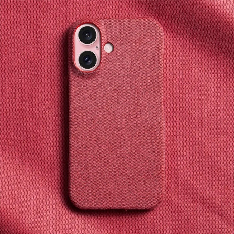 For iPhone 16 Plus Case Cloth Texture Anti-Scratch Protective PC Phone Cover