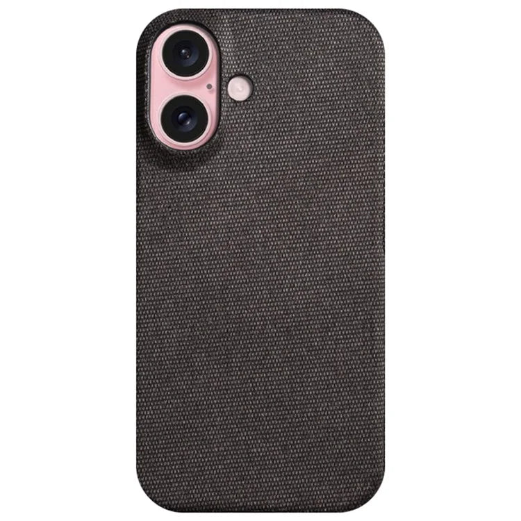 For iPhone 16 Plus Case Cloth Texture Anti-Scratch Protective PC Phone Cover