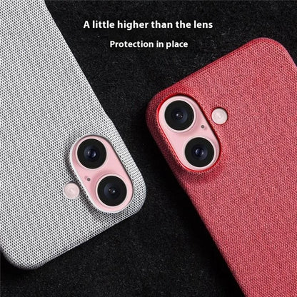 For iPhone 16 Plus Case Cloth Texture Anti-Scratch Protective PC Phone Cover