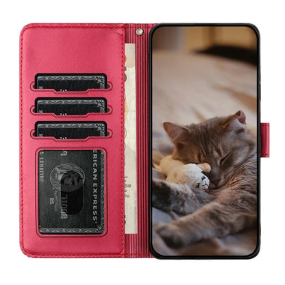 For Google Pixel 9 / 9 Pro Case with Wrist Strap Leather Phone Cover Wall Cats Pattern