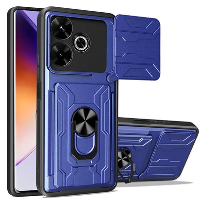 For Xiaomi Redmi 13 4G  /  5G Case PC+TPU Kickstand Phone Back Cover with Camera Slider