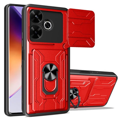 For Xiaomi Redmi 13 4G  /  5G Case PC+TPU Kickstand Phone Back Cover with Camera Slider