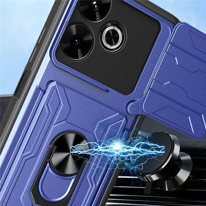 For Xiaomi Redmi 13 4G  /  5G Case PC+TPU Kickstand Phone Back Cover with Camera Slider