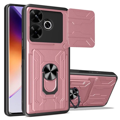 For Xiaomi Redmi 13 4G  /  5G Case PC+TPU Kickstand Phone Back Cover with Camera Slider
