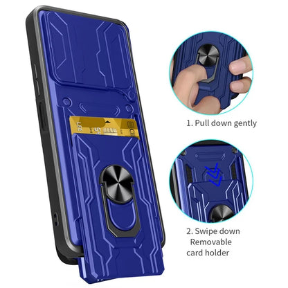 For Xiaomi Redmi 13 4G  /  5G Case PC+TPU Kickstand Phone Back Cover with Camera Slider