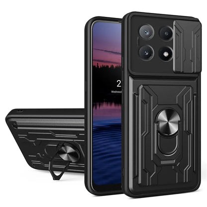 For Xiaomi Redmi K70E 5G  /  Poco X6 Pro 5G Case PC+TPU Kickstand Phone Back Cover with Camera Slider