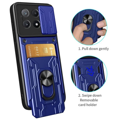 For Xiaomi Redmi K70E 5G  /  Poco X6 Pro 5G Case PC+TPU Kickstand Phone Back Cover with Camera Slider