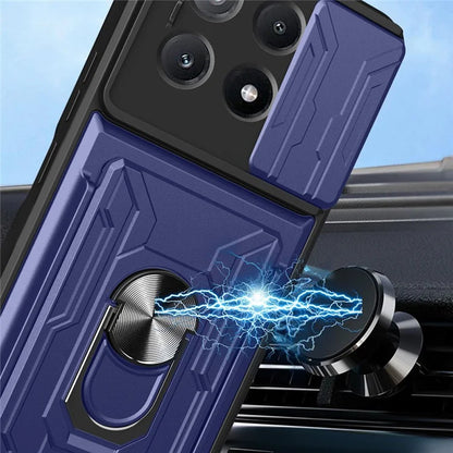 For Xiaomi Redmi K70E 5G  /  Poco X6 Pro 5G Case PC+TPU Kickstand Phone Back Cover with Camera Slider