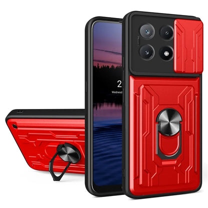 For Xiaomi Redmi K70E 5G  /  Poco X6 Pro 5G Case PC+TPU Kickstand Phone Back Cover with Camera Slider