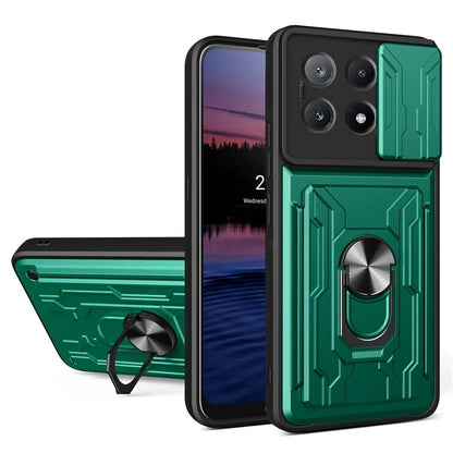 For Xiaomi Redmi K70E 5G  /  Poco X6 Pro 5G Case PC+TPU Kickstand Phone Back Cover with Camera Slider