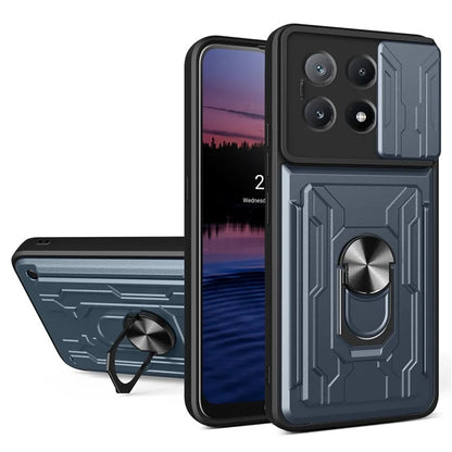 For Xiaomi Redmi K70E 5G  /  Poco X6 Pro 5G Case PC+TPU Kickstand Phone Back Cover with Camera Slider