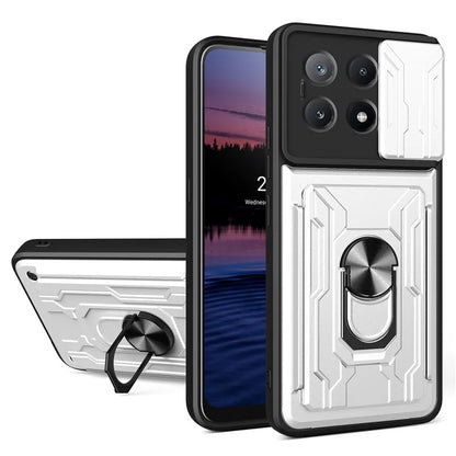 For Xiaomi Redmi K70E 5G  /  Poco X6 Pro 5G Case PC+TPU Kickstand Phone Back Cover with Camera Slider