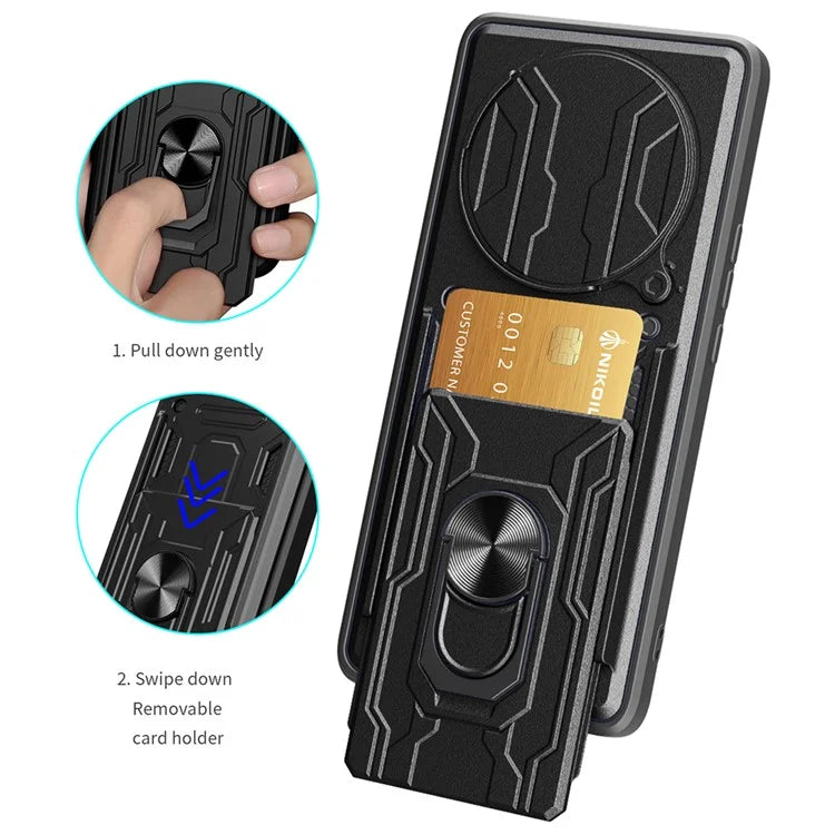 For Xiaomi Redmi A3 4G Case PC+TPU Kickstand Phone Back Cover with Camera Slider