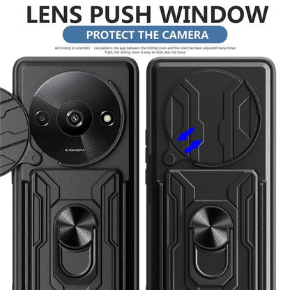 For Xiaomi Redmi A3 4G Case PC+TPU Kickstand Phone Back Cover with Camera Slider