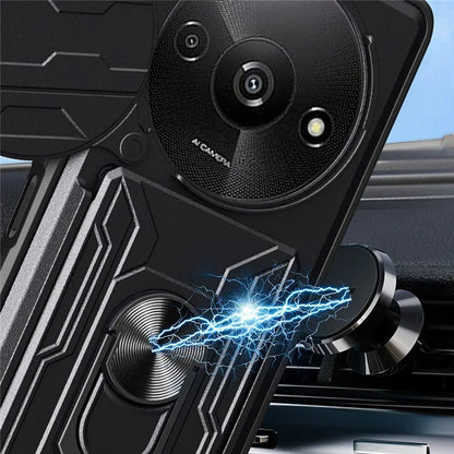 For Xiaomi Redmi A3 4G Case PC+TPU Kickstand Phone Back Cover with Camera Slider