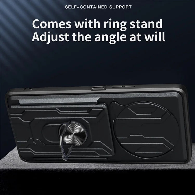 For Xiaomi Redmi A3 4G Case PC+TPU Kickstand Phone Back Cover with Camera Slider