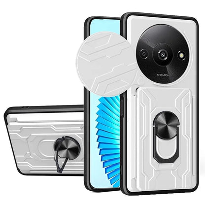 For Xiaomi Redmi A3 4G Case PC+TPU Kickstand Phone Back Cover with Camera Slider