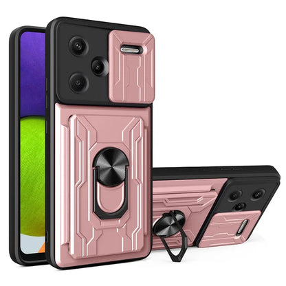 For Xiaomi Redmi Note 13 Pro+ 5G Case PC+TPU Kickstand Phone Back Cover with Camera Slider