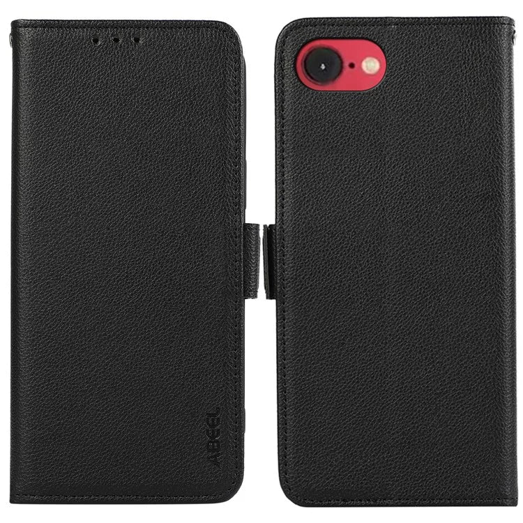ABEEL For iPhone SE (2024) Case Litchi Texture Leather RFID Blocking Phone Cover