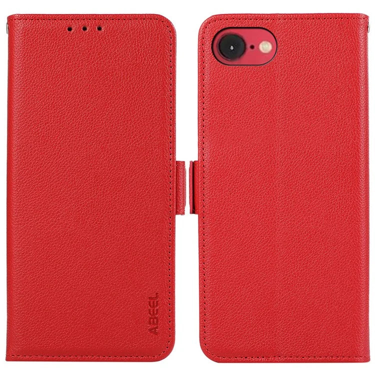 ABEEL For iPhone SE (2024) Case Litchi Texture Leather RFID Blocking Phone Cover