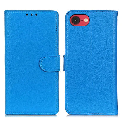 For iPhone SE (2024) Wallet Case PU Leather Phone Cover Litchi Texture