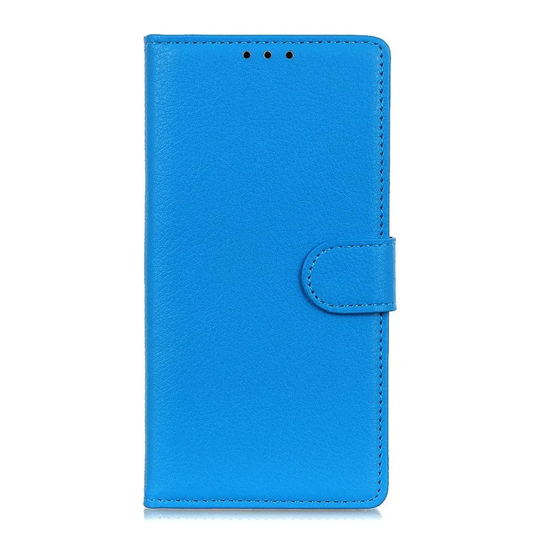 For iPhone SE (2024) Wallet Case PU Leather Phone Cover Litchi Texture