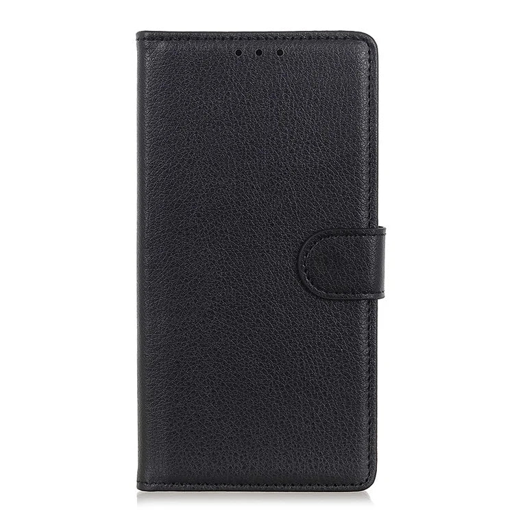 For iPhone SE (2024) Wallet Case PU Leather Phone Cover Litchi Texture
