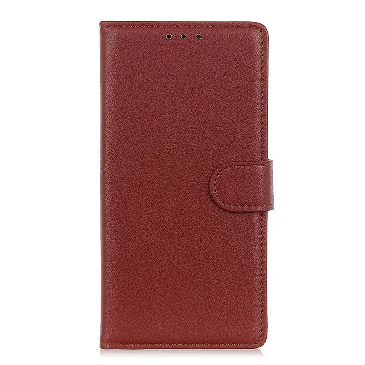 For iPhone SE (2024) Wallet Case PU Leather Phone Cover Litchi Texture