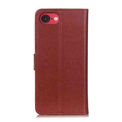 For iPhone SE (2024) Wallet Case PU Leather Phone Cover Litchi Texture