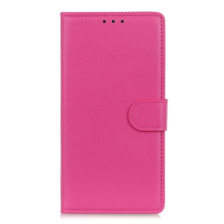 For iPhone SE (2024) Wallet Case PU Leather Phone Cover Litchi Texture