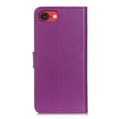 For iPhone SE (2024) Wallet Case PU Leather Phone Cover Litchi Texture