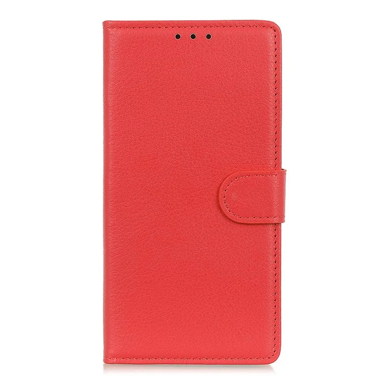 For iPhone SE (2024) Wallet Case PU Leather Phone Cover Litchi Texture