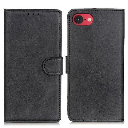 For iPhone SE (2024) Stand Wallet Case Cowhide Texture Leather Phone Cover