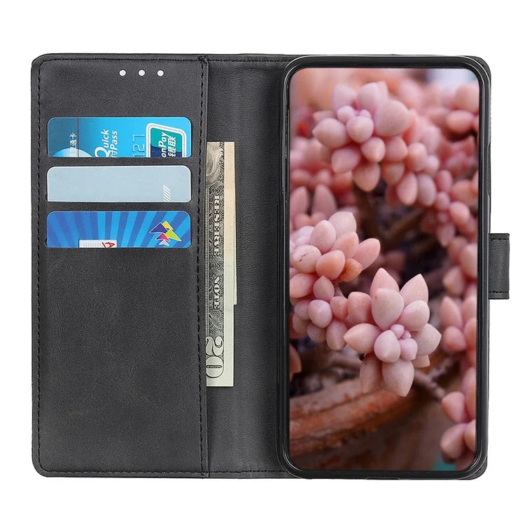 For iPhone SE (2024) Stand Wallet Case Cowhide Texture Leather Phone Cover