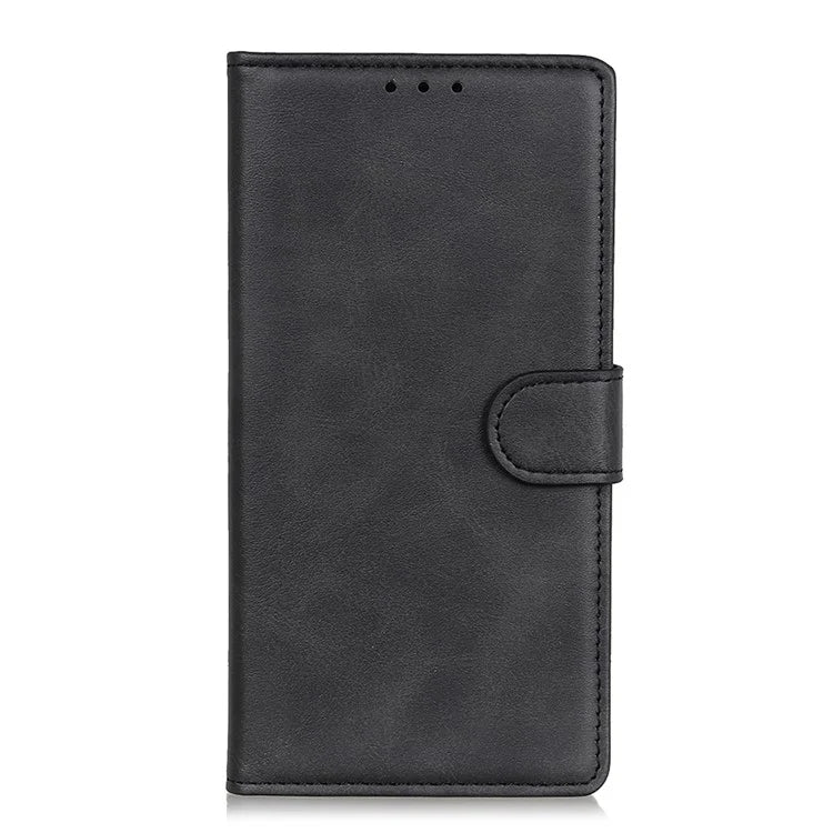 For iPhone SE (2024) Stand Wallet Case Cowhide Texture Leather Phone Cover