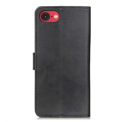 For iPhone SE (2024) Stand Wallet Case Cowhide Texture Leather Phone Cover