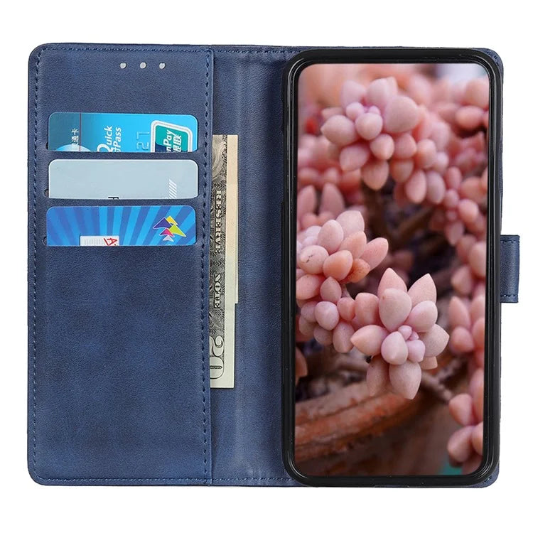For iPhone SE (2024) Stand Wallet Case Cowhide Texture Leather Phone Cover