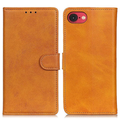 For iPhone SE (2024) Stand Wallet Case Cowhide Texture Leather Phone Cover