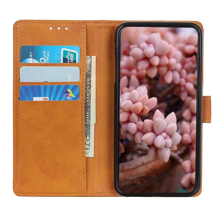 For iPhone SE (2024) Stand Wallet Case Cowhide Texture Leather Phone Cover