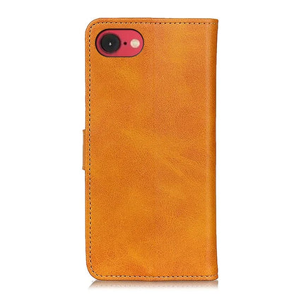 For iPhone SE (2024) Stand Wallet Case Cowhide Texture Leather Phone Cover