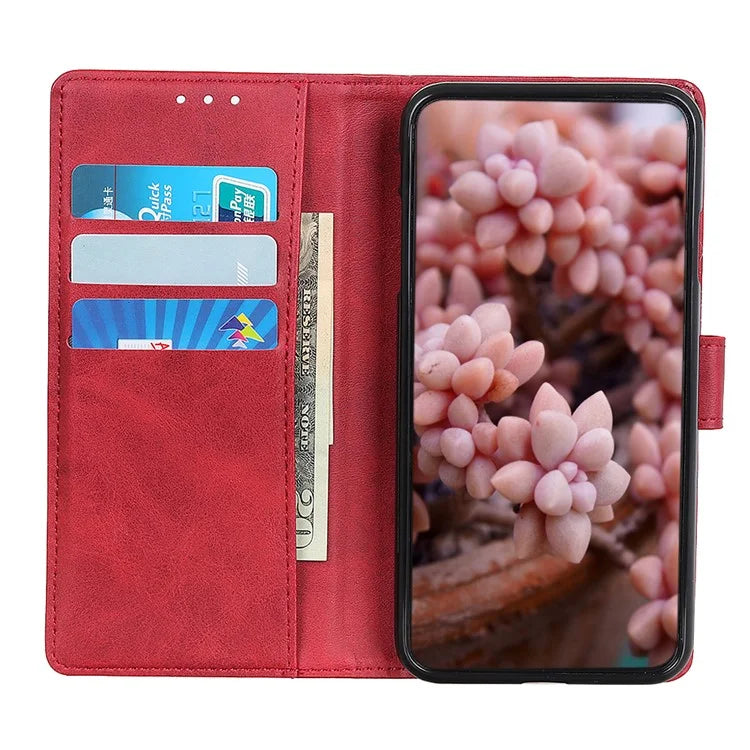 For iPhone SE (2024) Stand Wallet Case Cowhide Texture Leather Phone Cover